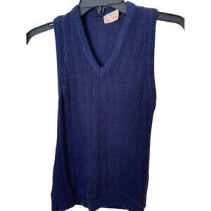 Vintage Sears Navy Boys Sweater Vest Size 10/12